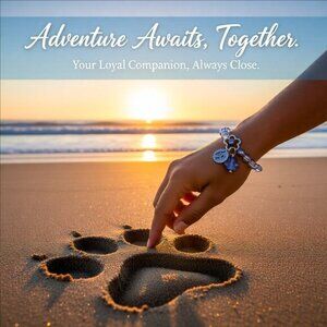 Shimmering Pet Lovers Stretch Bracelet 7" Wrists! Dog Cat Paws Pawprint Animal